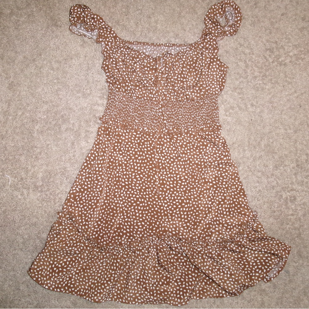 Amazon Brown Polka Dot Mini Dress